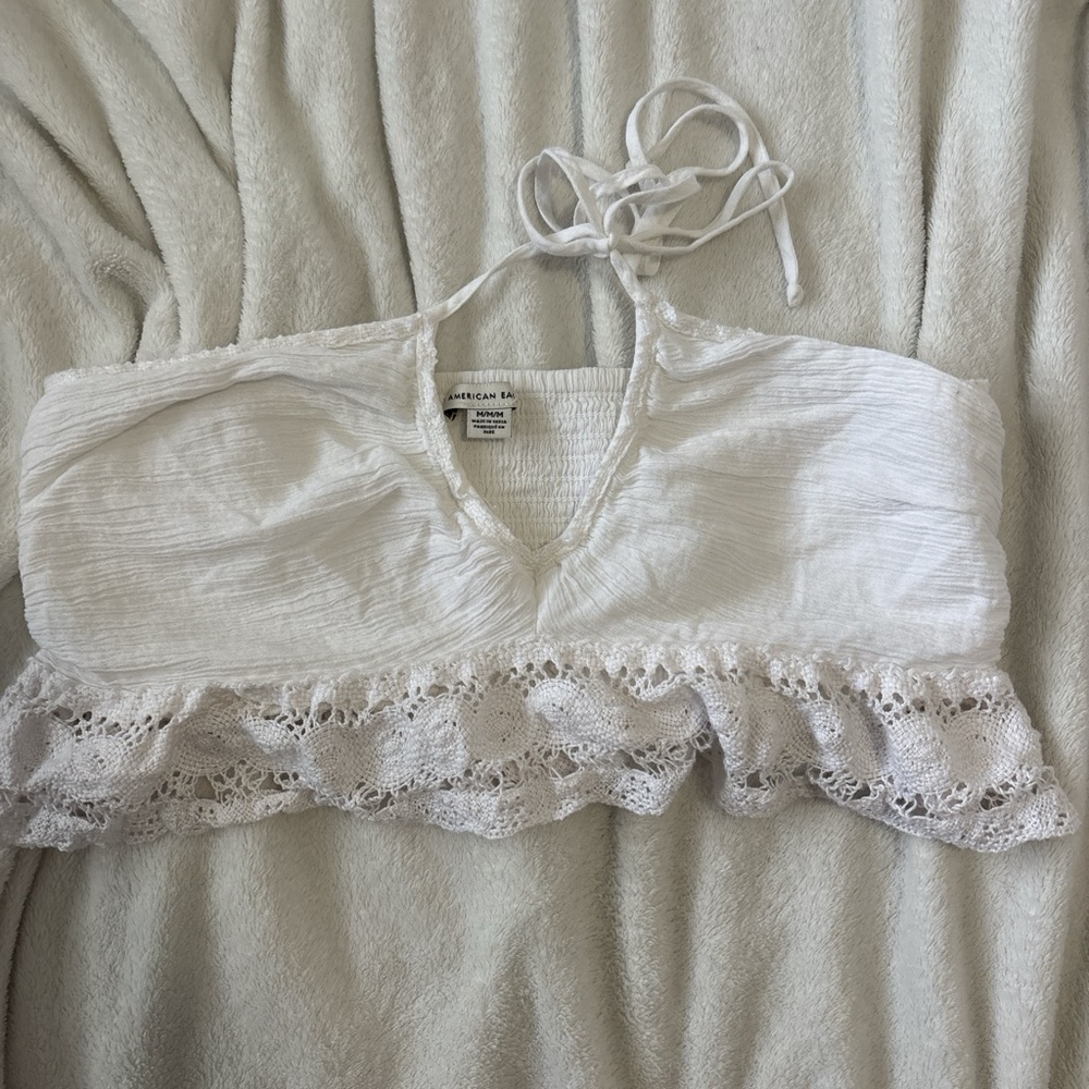 American Eagle Outfitters White Textured Top